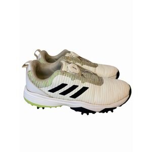 Adidas Golf Shoes Youth 5.5 White Green BOA Lace Spikes Bounce Athletic Footwear
